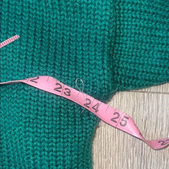 Vintage MS Russ Green Patterned Women's Sweater cardigan wool 3x - Picture 5 of 8